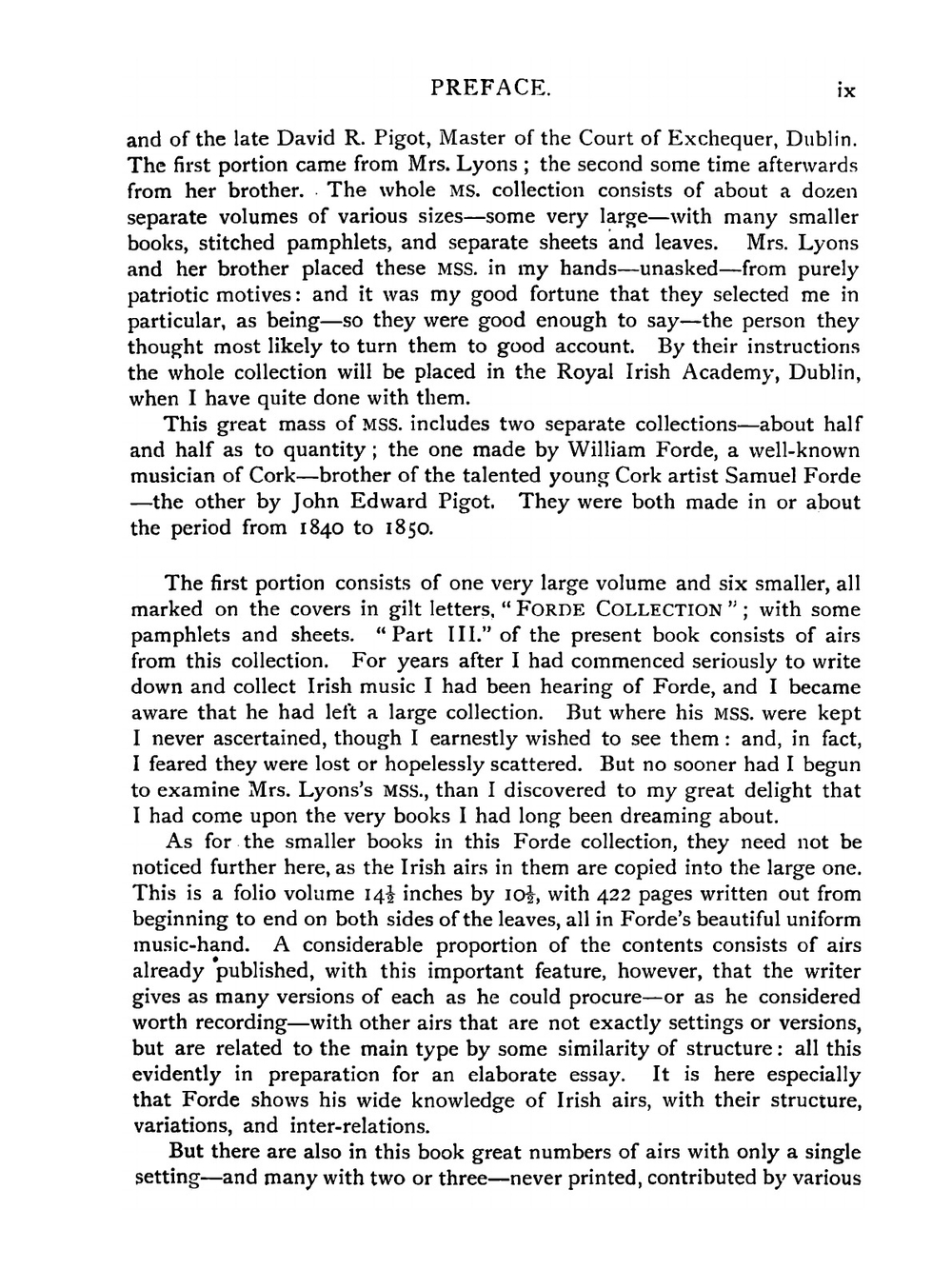Old Irish folk music and songs. a collection of 842 Irish airs and songs, hitherto unpublished | P. W. Joyce