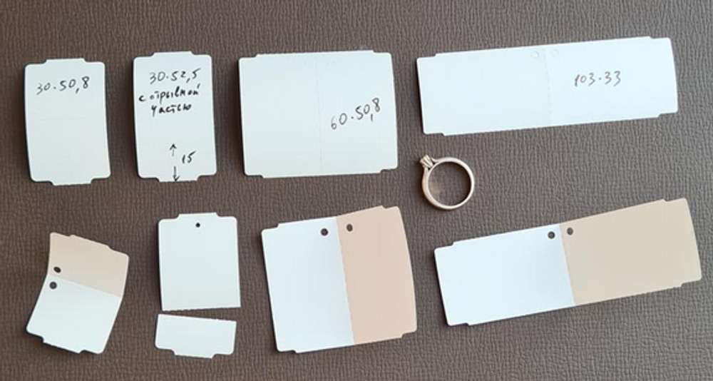 Ювелирные бирки-книжки 60х50,8 мм. Толщина 180 мкм.