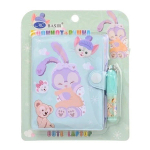 Блокнот детский Basir на кнопке, с ручкой, формат А7, серия "Заяц", переплет ПВХ, 10.5*8 см, 48 листов, ассорти