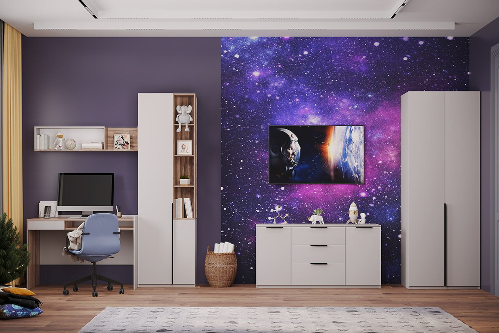 Шкаф-пенал Чарли 5,2 ЛЕВЫЙ белое сияние