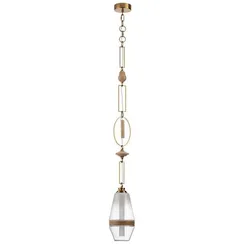 5441/1B PENDANT ODL_EX26 сатинированн.латунь/прозрачн./металл/стекло/травертин/веревка Подвес G9 LED 6W KREMA