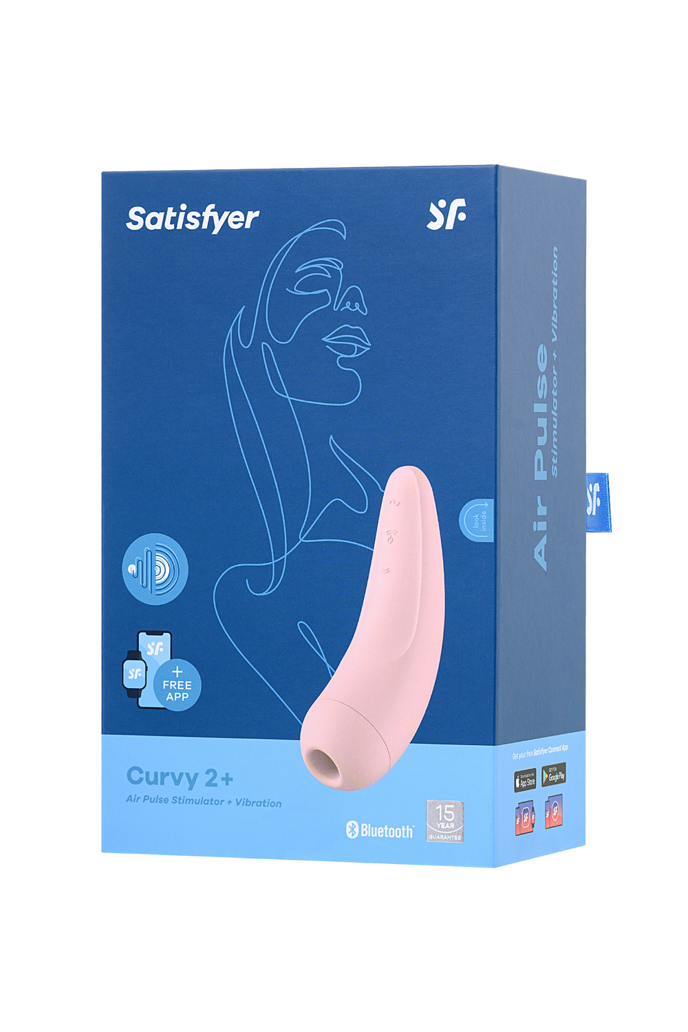 Вакуумно-волновой стимулятор Satisfyer Curvy 2+ с возможностью управления через приложение розовый