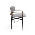 Стул на металлокаркасе Woodville Lord gray, black, gold