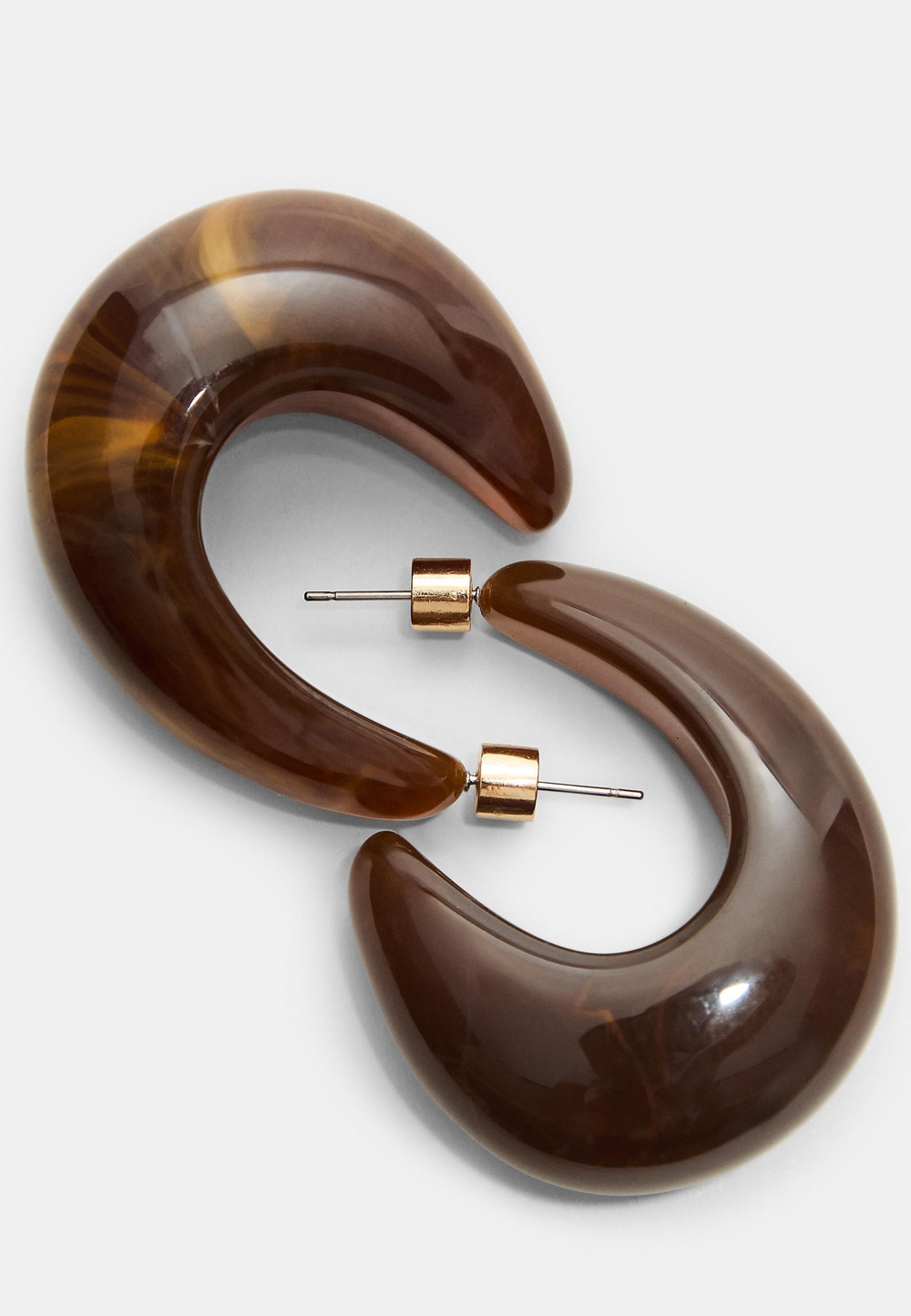 STRADIVARIUS Серьги-кольца, красновато-коричневый