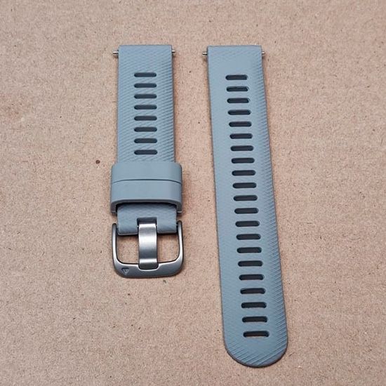 Ремешок 18 мм силиконовый для Garmin Venu 2S, Vivoactive 4S, Forerunner 255S, Forerunner 265S быстросъемный Quick Release (Серый)