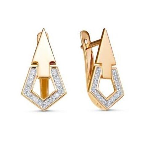 Серьги из золота с фианитами