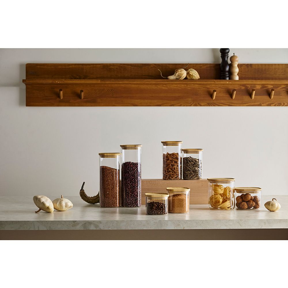 Банка для хранения квадратная Glass Bamboo, 2,2 л