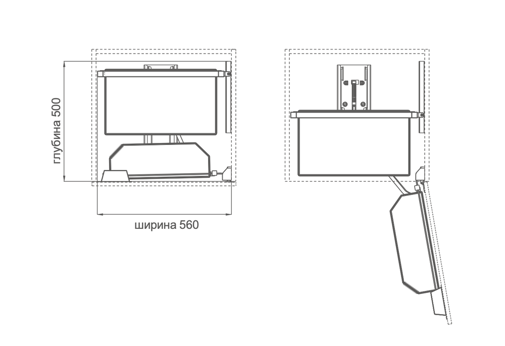 Поворотная выдвижная кладовая DIAMOND