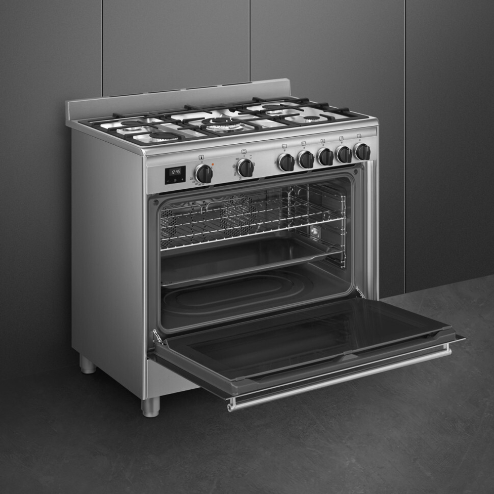 SMEG BG91X2 Отдельностоящий варочный центр, 90х60 см, цвет нержавеющая сталь