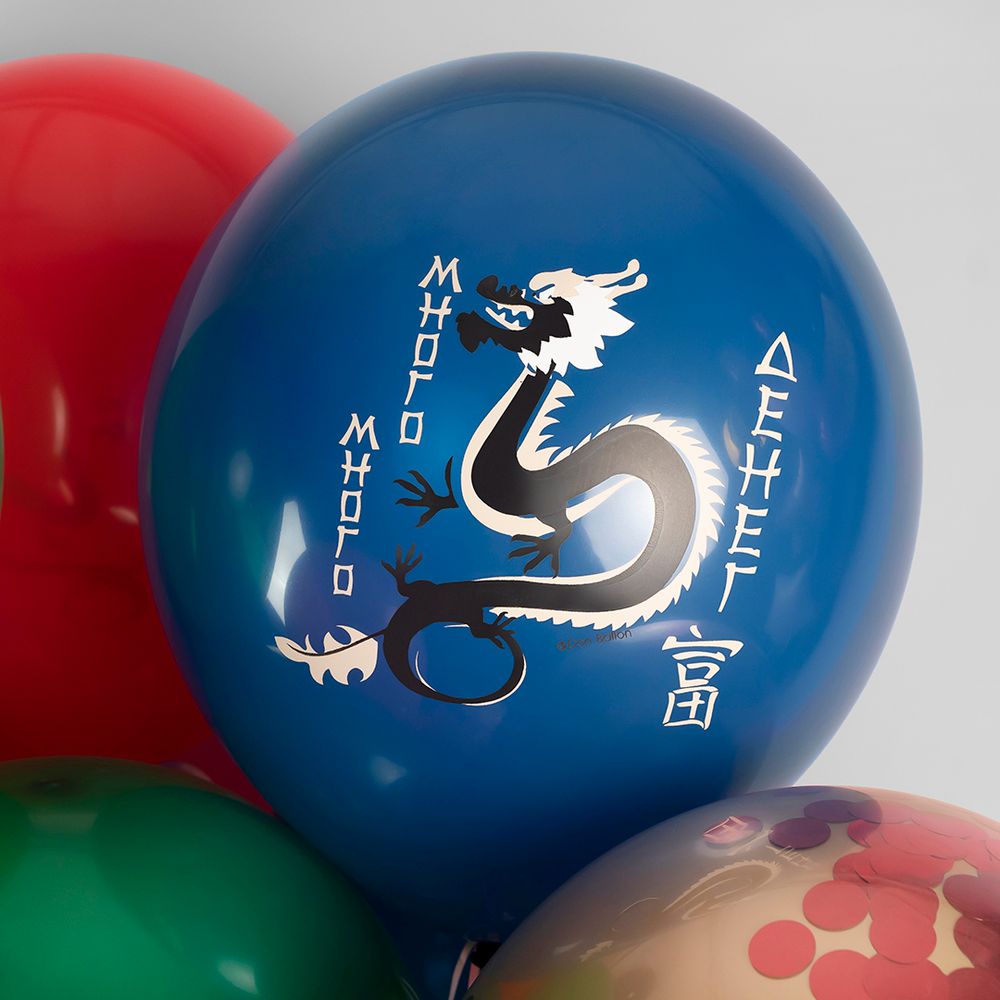 Шар (12''/30 см) Дракон на Удачу, Ассорти, пастель, 5 ст, 25 шт.