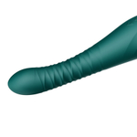 Зеленый вибратор 30,2см с поступательными движениями Zalo King Vibrating Thruster Turquoise Green