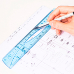 Линейка DELI "Woove" 20 см, тонированная голубая