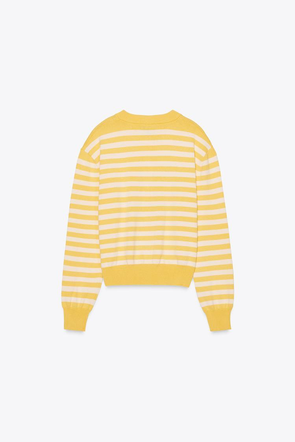 ZARA КАРДИГАН В ПОЛОСКУ, ЭКРЮ/ЖЕЛТЫЙ