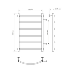 Полотенцесушитель MIXLINE CAPELLA  80х50х50 (1'' НР, 6 перекладин, боковое подкл) водяной