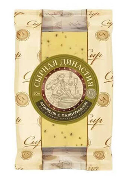 Сыр "Арамель" с пажитником 180г. Сырная династия