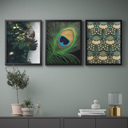 IKEA BILD  (ИКЕА БИЛД)  -  Плакат, зеленое перо, 40x50 см
