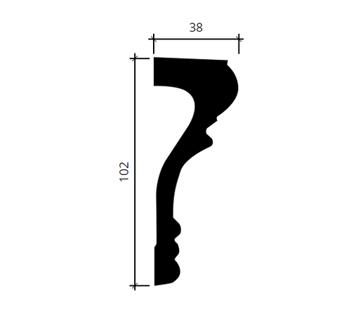 Европласт. МОЛДИНГ ГИБКИЙ 1.51.355 (102*38*2000мм). Гибкий пенополиуретан.