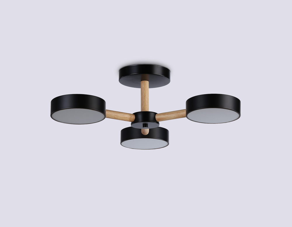 Подвесной светодиодный светильник с пультом FL4823/3 BK черный 3000K-6400K 40W D580*160 (ПДУ ИК)