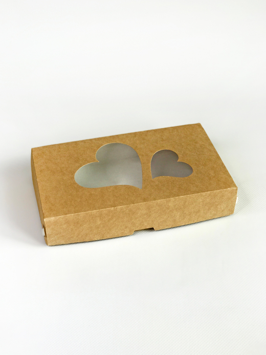 Коробка с окошком "Сердечки" 20 х 12 х 4 см
