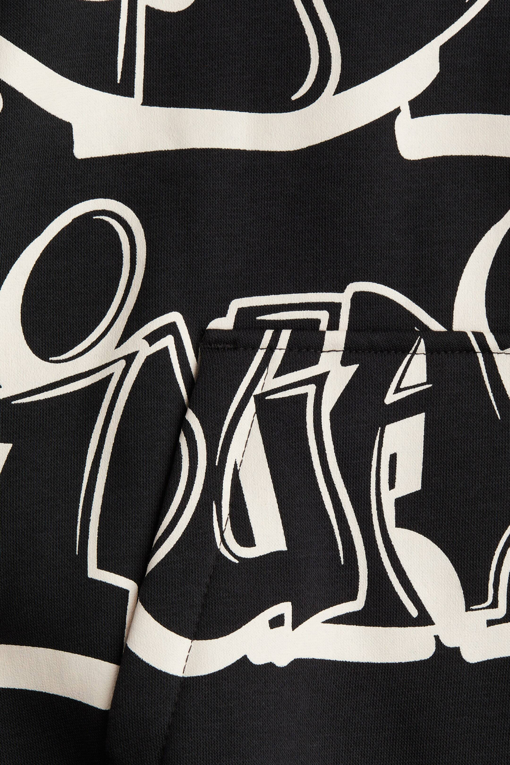 H&M Толстовка с капюшоном и принтом, черный