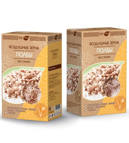 Воздушные зёрна полбы без сахара, 170 гр.