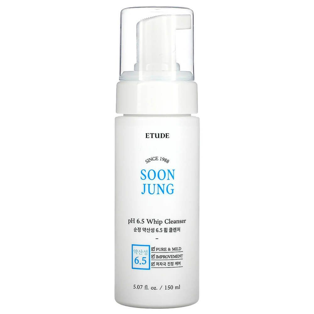 Гипоаллергенная увлажняющая пенка Etude House SoonJung pH 6.5 Whip Cleanser 150мл