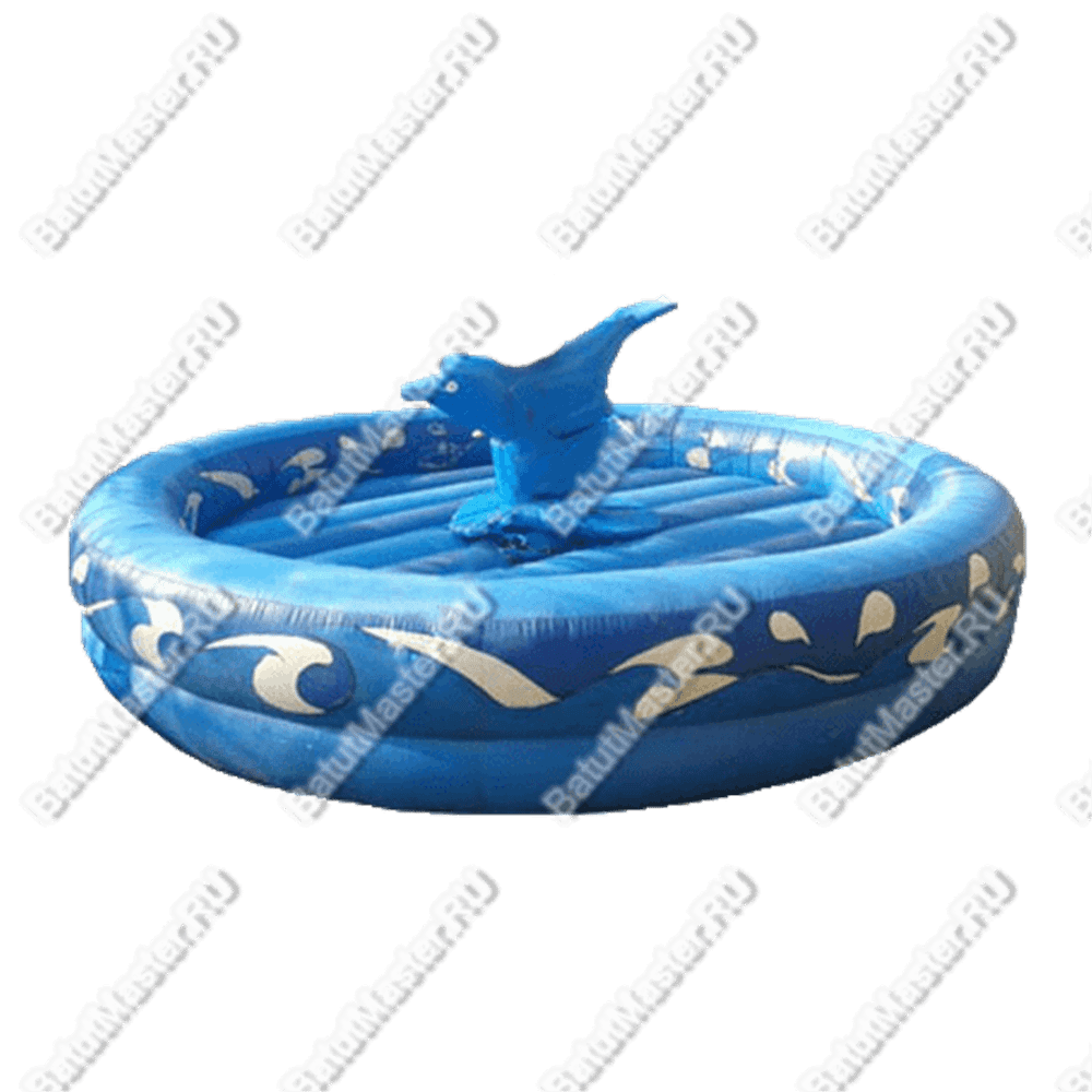 Надувной аттракцион Родео, дельфин+батут, "Дельфин", 5*5*3 м