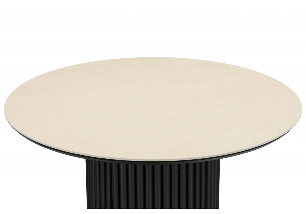 Керамический стол Woodville Барел 89 okara light yellow, черный