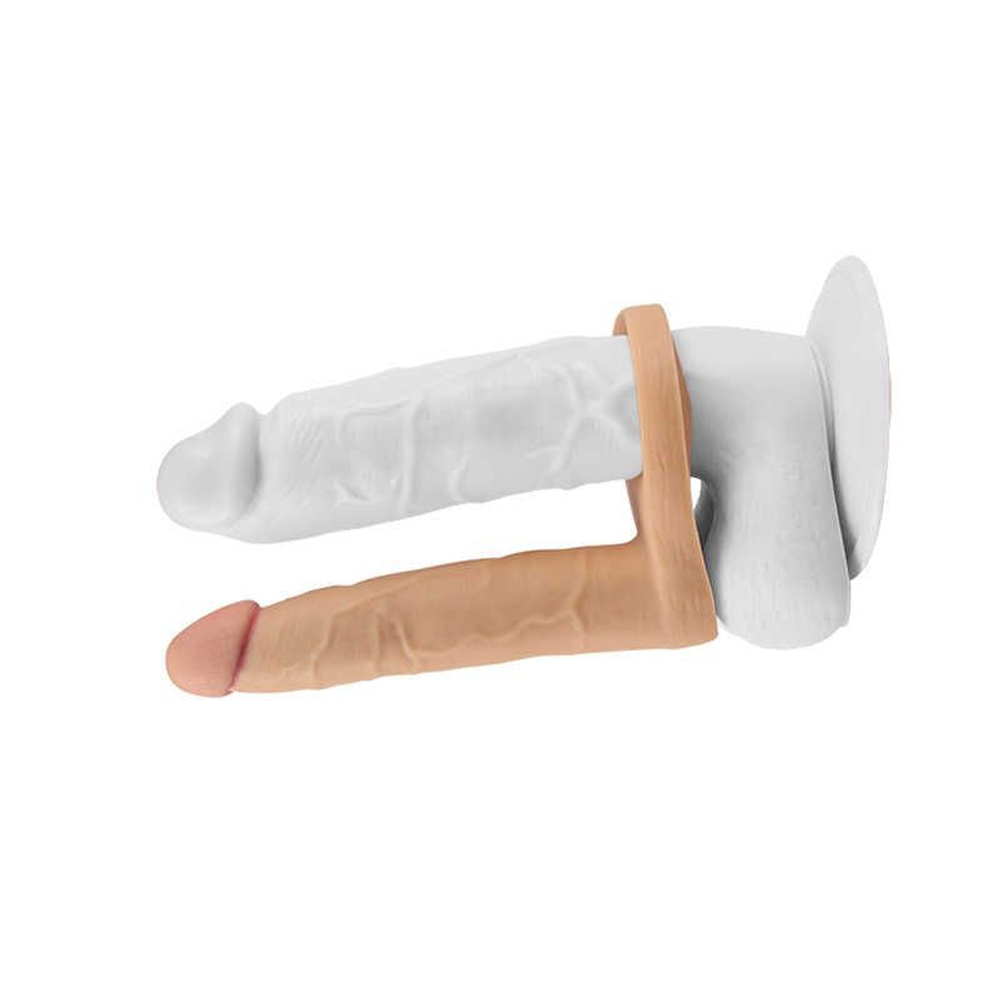 Телесная насадка для двойного проникновения The Ultra Soft Double 6.25 - 15,8 см. (Цвет: телесный)