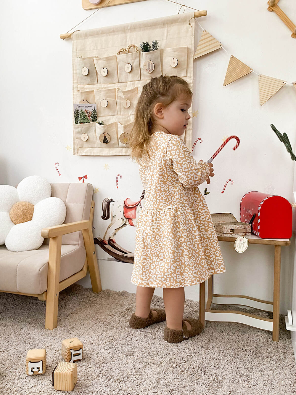 Платье с длинным рукавом Mjölk Sand Leopard, уценка