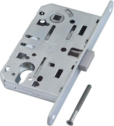 Замок с магнитной защелкой AGB ПОЛАРИС B06103.50.34 (=B04103,=B05103) п/цил мат хром Б/ОТВ