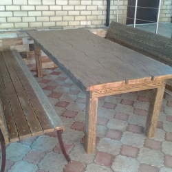 Мебель садовая деревянная (стол 2,5х1 м, 2 лавочки 2,50 м)