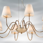 758082 Люстра подв. DIAFANO 8х40W G9 ЗОЛОТО/БЕЛЫЙ