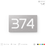Номер на дверь 374, табличка на дверь для офиса, квартиры, кабинета, аудитории, склада, серая 120х70 мм, Айдентика Технолоджи