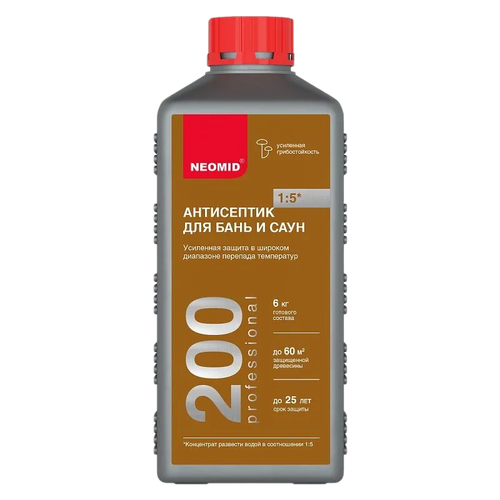 ДЕРЕВОЗАЩИТ.СОСТАВ Д БАНЬ И САУН,КОНЦЕНТРАТ 1:5 НЕОМИД 200 (1КГ)