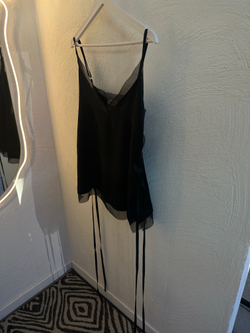 Топ Ацетат с органзой (черный)