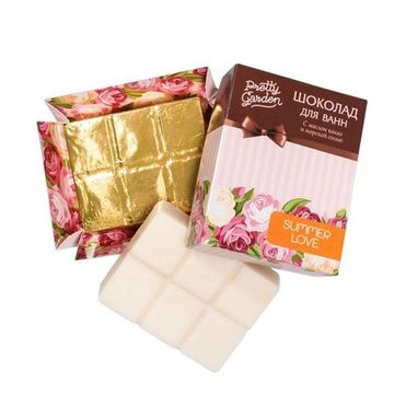 Шоколад для ванн "Summer love" с маслом какао и морской солью, 60 г, PRETTY GARDEN.