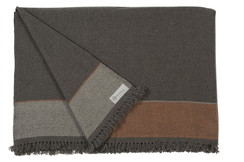 Плед 160x220 Verena Yodin grey-cream-orange
