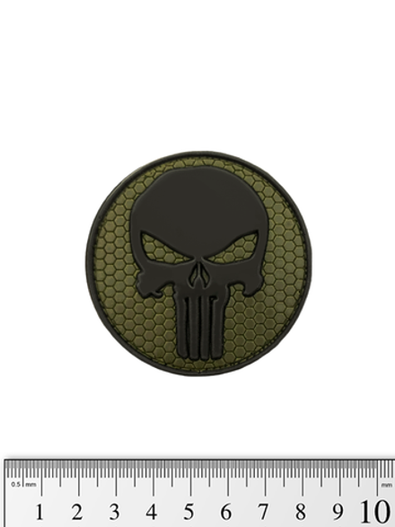 Шеврон Каратель круг гекс PVC. Олива