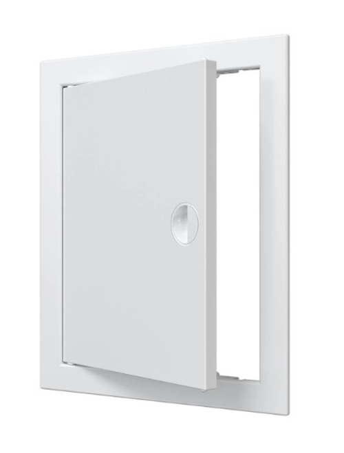 Люк-дверца ревизионная 400х400мм (418х418 с фланцем, 396х396 по посадке) с ручкой, АБС пластик