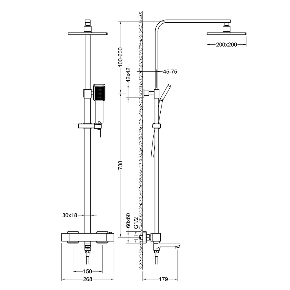 Душевая стойка Timo Tetra-thermo SX-0169/17 с термостатом золото матовое