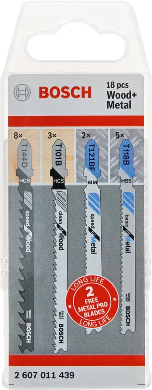 Набор пилок для лобзика по металлу BOSCH 2607011439