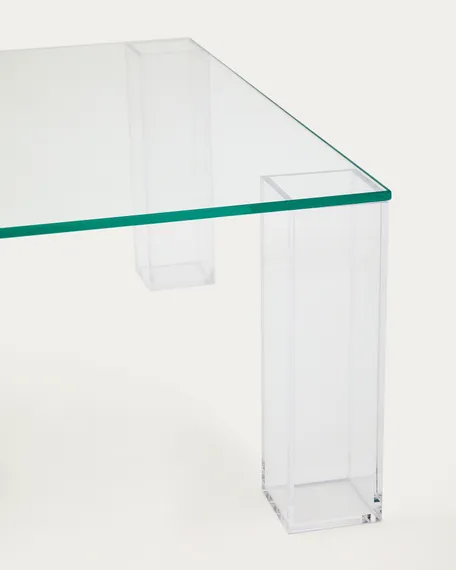 Журнальный столик из закаленного стекла Adularia прозрачного цвета 85 x 85
