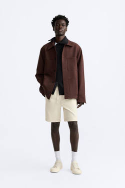 ZARA ШОРТЫ КОМФОРТНОЙ ПОСАДКИ, ЭКРЮ