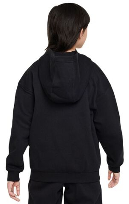 Детская теннисная куртка Nike Sportswear Club Fleece Oversized Full Zip Hoodie - black/white - Black