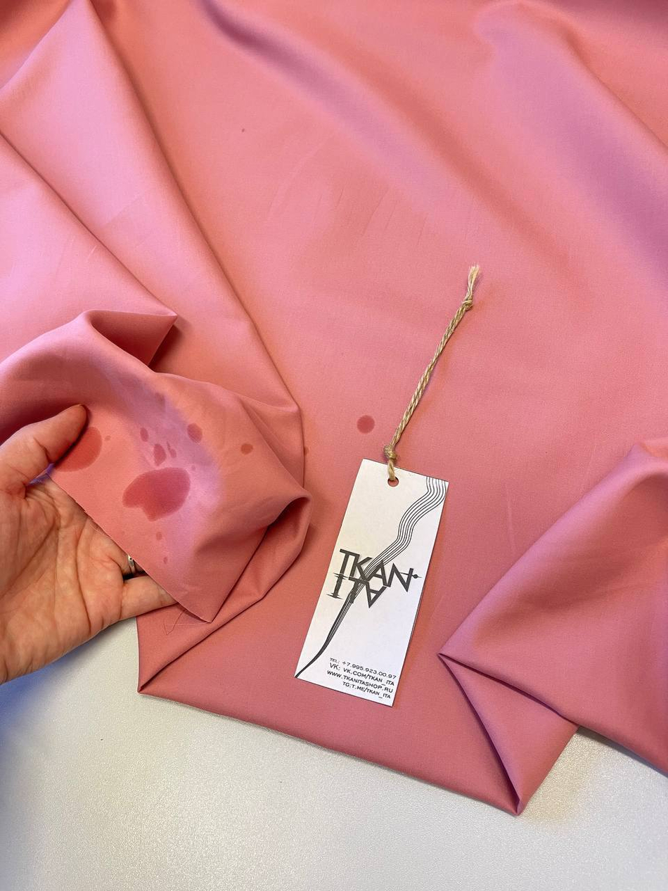 Курточно-тренчевый однотонный хлопок (без пропитки) (Christian Dior, 100%хлопок, Розовое цветение, 156, 190 гр/м2)