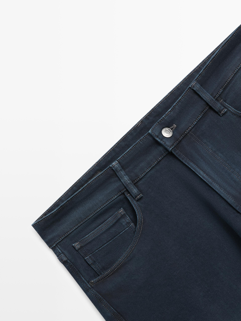 Massimo Dutti Легкие зауженные брюки с эффектом джинсовой ткани, синий