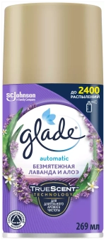 Glade Сменный баллон для автоматического освежителя Безмятежная лаванда и алоэ, 269 мл