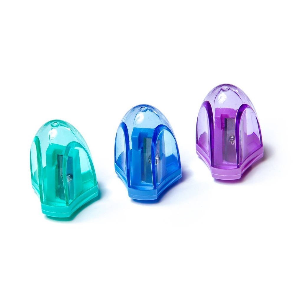 Точилка пластиковая Alingar.1 отверстие, цвет ассорти, пластиковая банка, с контейнером