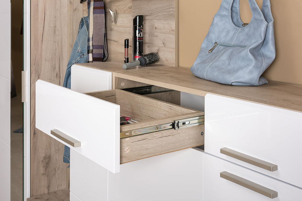 Комод Лайн 13.121, Дуб серый, Белый